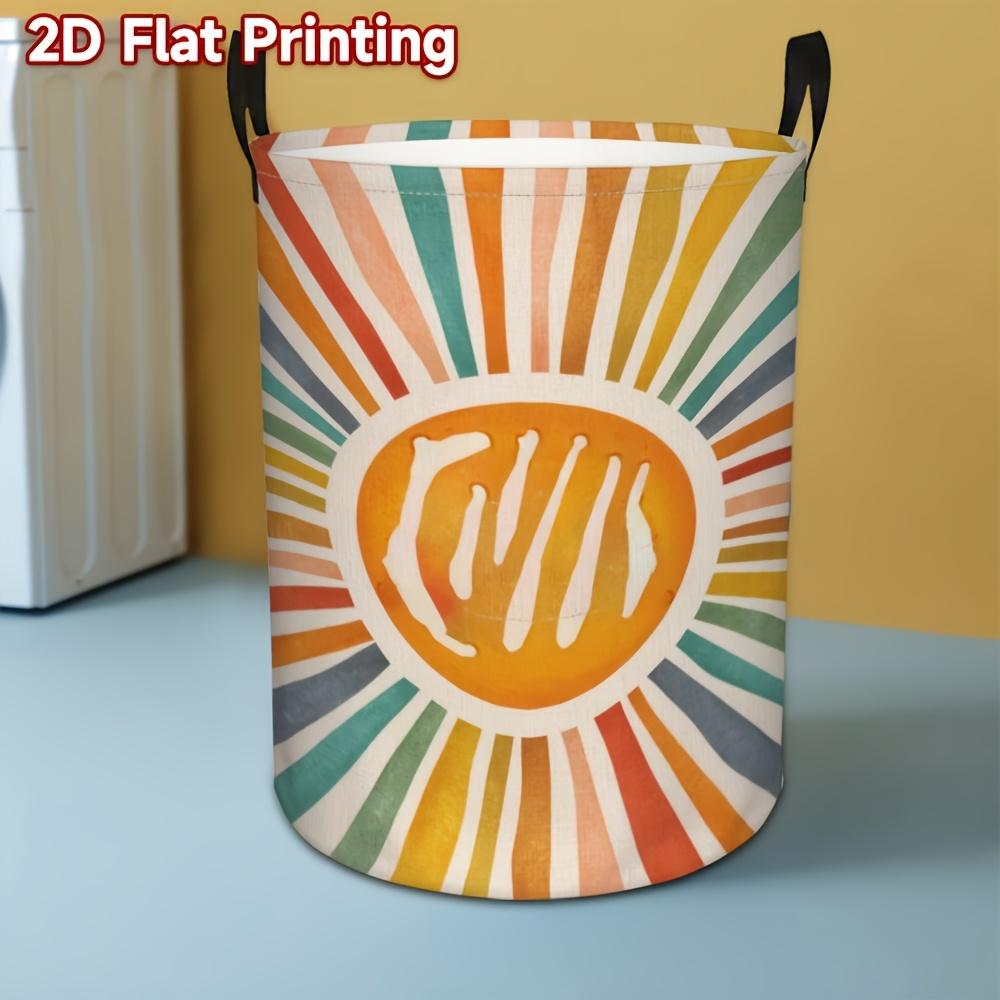 1pc, 2D Flat Printing Laundry Basket, Very Suitable for Organizing Clothes, and Also a Foldable Accessory for Home Organization Dirty Laundry Basket,