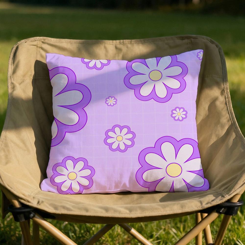 Romantic Daisy Print Spring Cushion Cover Soft Reversible Durable Pillow Cover MultiScene Use for Home Car Daily Comfort