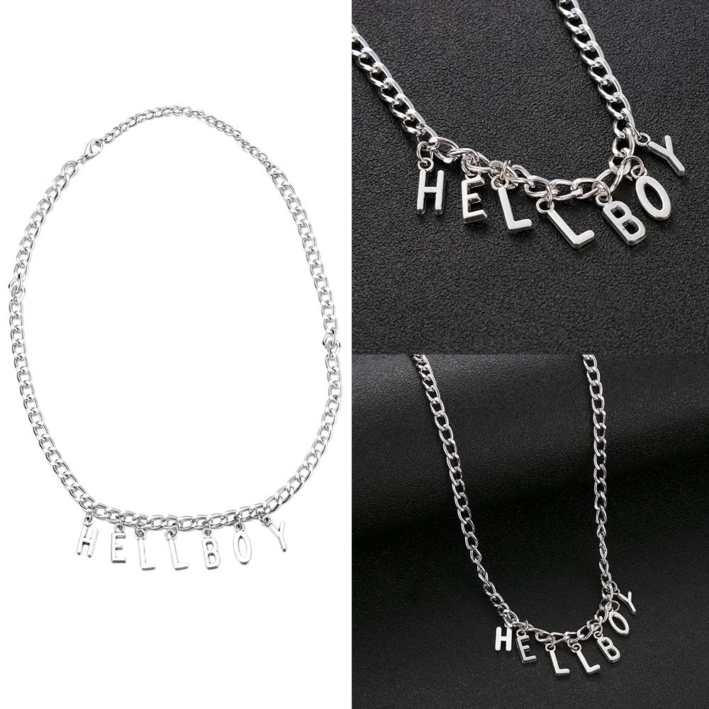 New Hip Hop Women "Hellboy" Choker Letter Bib Chain Pendant Necklaces