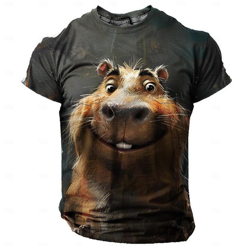 Мужская футболка с 3D принтом животных и мышей, летняя модная повседневная мужская рубашка для занятий спортом на открытом воздухе, для фитнеса, с круглым вырезом и короткими рукавами, одежда