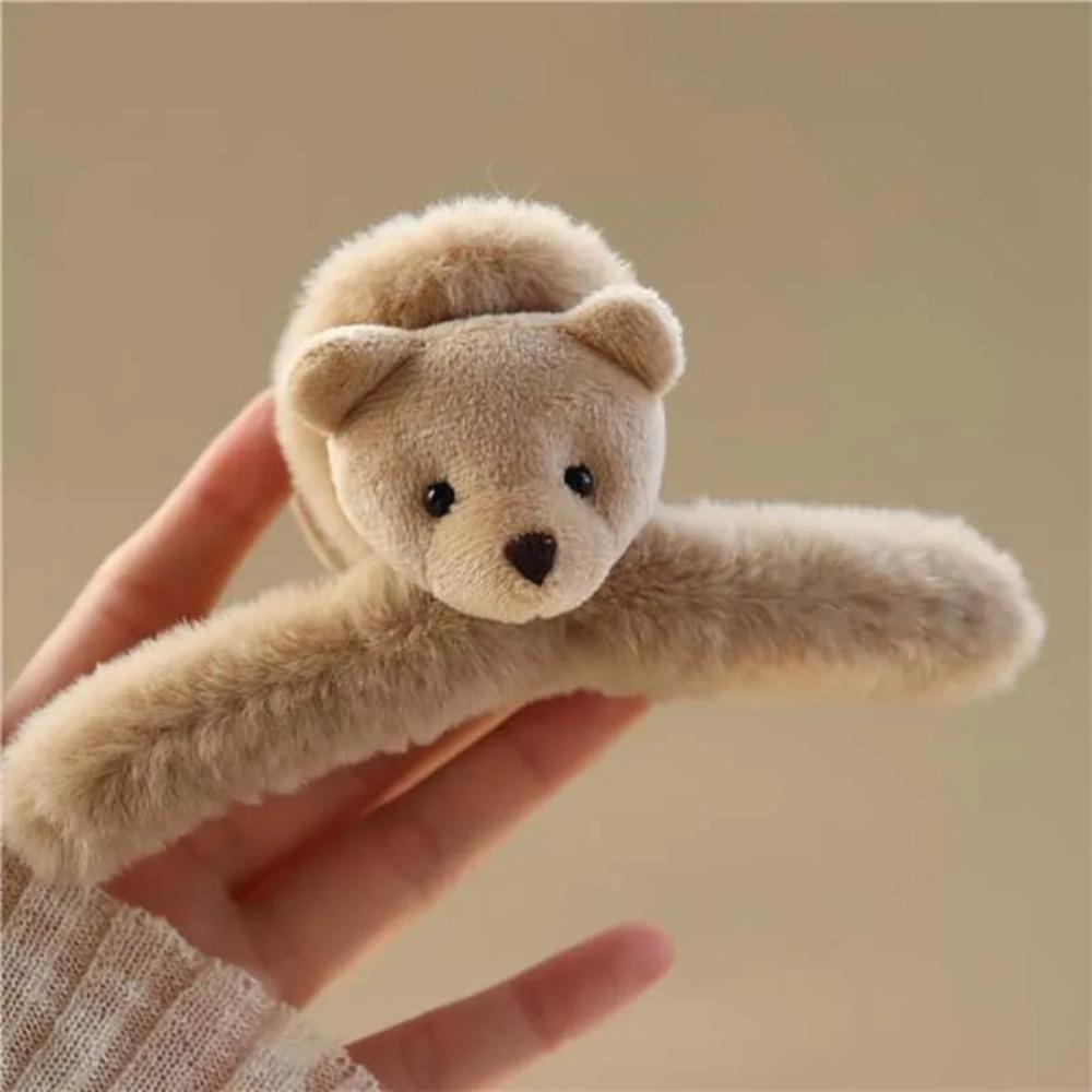 Plush Cute Bear Plush Clasp Bring The Little Bear Hairpin Ponytail Hairpin Women