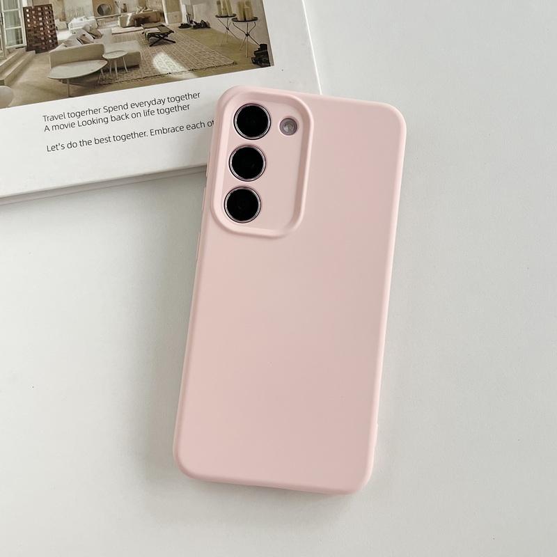 Candy Color Soft Liquid Silicone Case for Samsung S24 Ultra S23 S22 Plus Shockproof Square Slim Lens Protection Phone Cover Coque