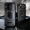 KEYSION Противоударный чехол для iPhone 14 Pro Max 14 Plus, защитное кольцо для объектива камеры, чехол-подставка для телефона для iPhone 13 Pro Max