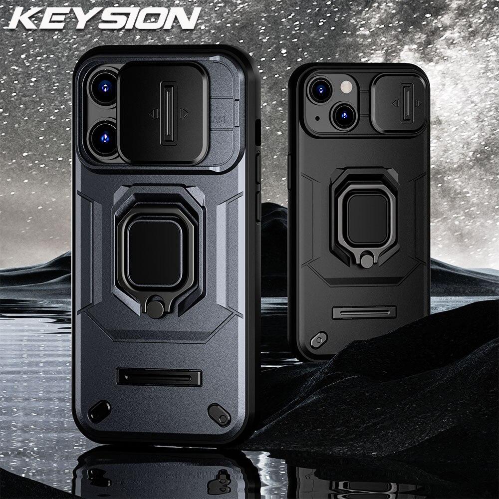 KEYSION Противоударный чехол для iPhone 14 Pro Max 14 Plus, защитное кольцо для объектива камеры, чехол-подставка для телефона для iPhone 13 Pro Max