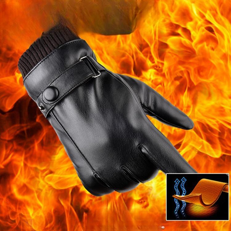 Новые теплые кожаные перчатки на осень и зиму для катания на открытом воздухе, утепленные бархатом, из ПУ, для пар, мужские и женские, холодостойкие перчатки с сенсорным экраном