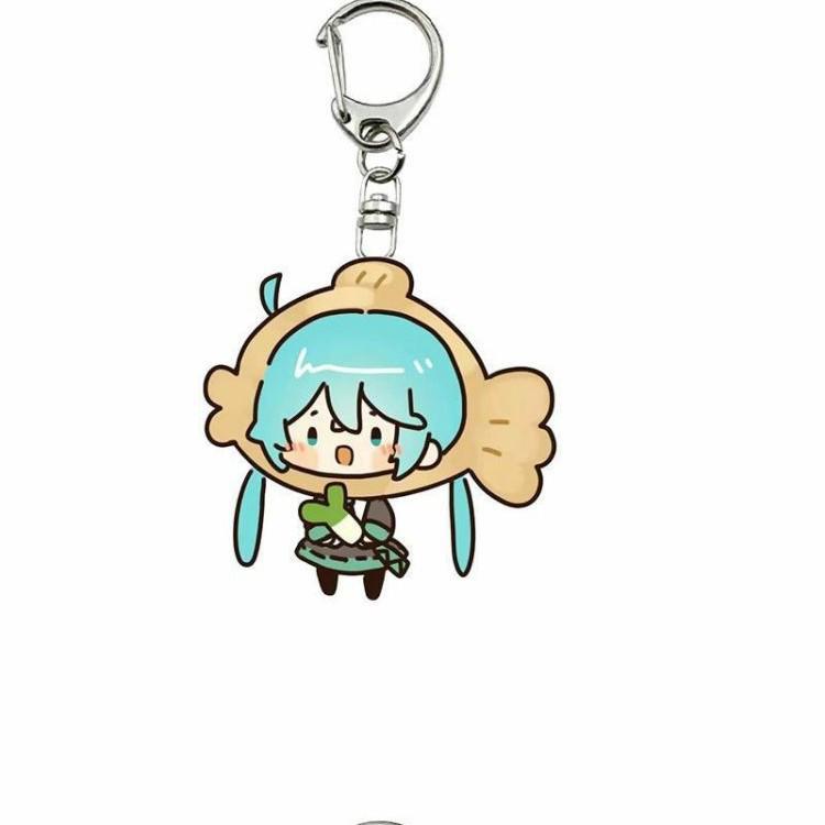 Hatsune Miku Cute Acrylic Keychain: Creative Anime Girl Pendant