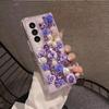 Fashion Bling Rhinestone Phone Case For Samsung Z Fold 5 4 3 Z Flip5 Flip4 Flip3 S24 S23 Ultra S21 S20 FE A14 A24 A34 A54 A13 A23 A33 A53 Pearl Flower