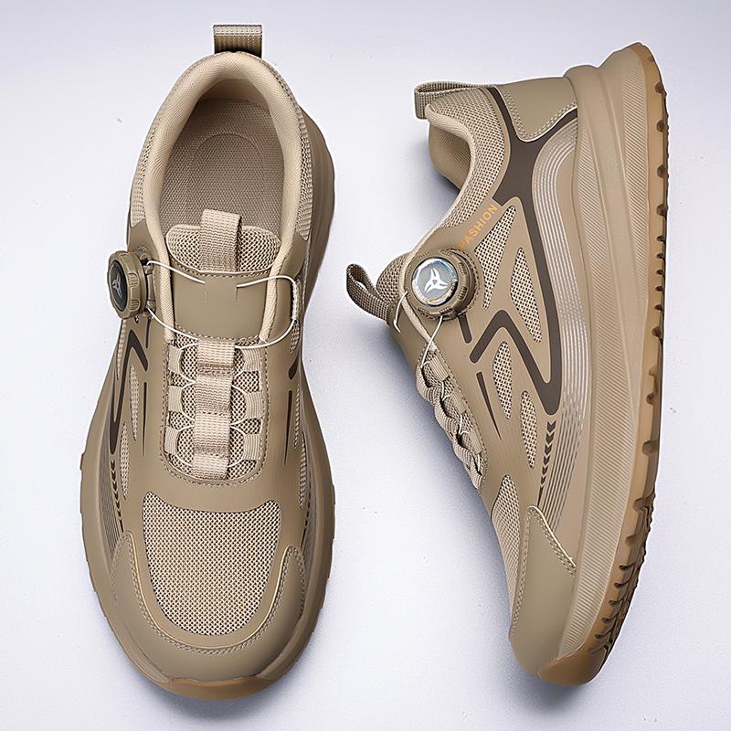 Модная уличная мужская обувь для хайкинга, удобная, износостойкая обувь, дышащие сетчатые повседневные кроссовки, обувь для скалолазания, плоская подошва, вращающаяся кнопка