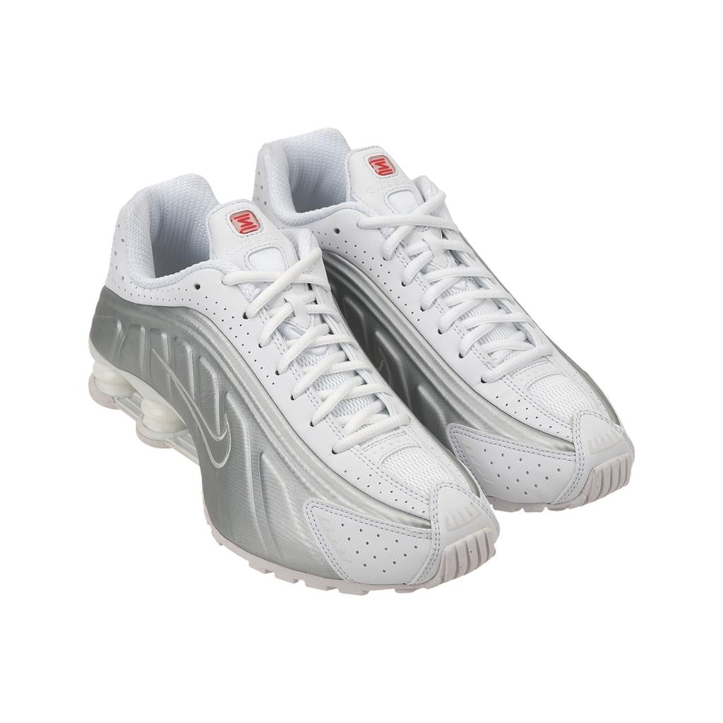 Nike Shox R4 White Metallic женские кроссовки Metallic-Silver Max-Orange AR3565-101