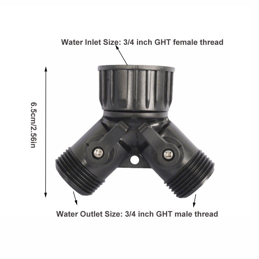 8pcs ABS Garden Hose Y Splitter Black Garden Hose Splitter 2 Way Hose Connector  Home Cleaning