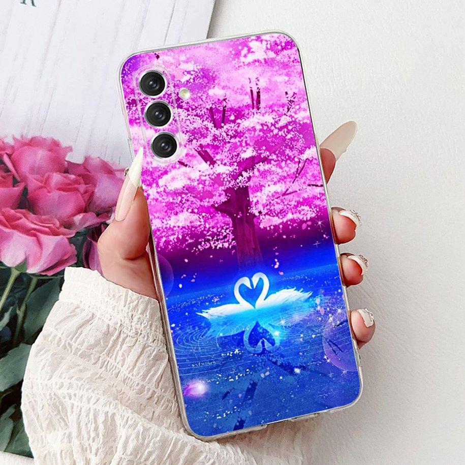 Чехол для Samsung Galaxy A24 4G SM-A245F Чехол Модный Цветочный Мраморный Мягкий Силиконовый Чехлы для Телефона Для Samsung A14 A34 A54 5G Fundas