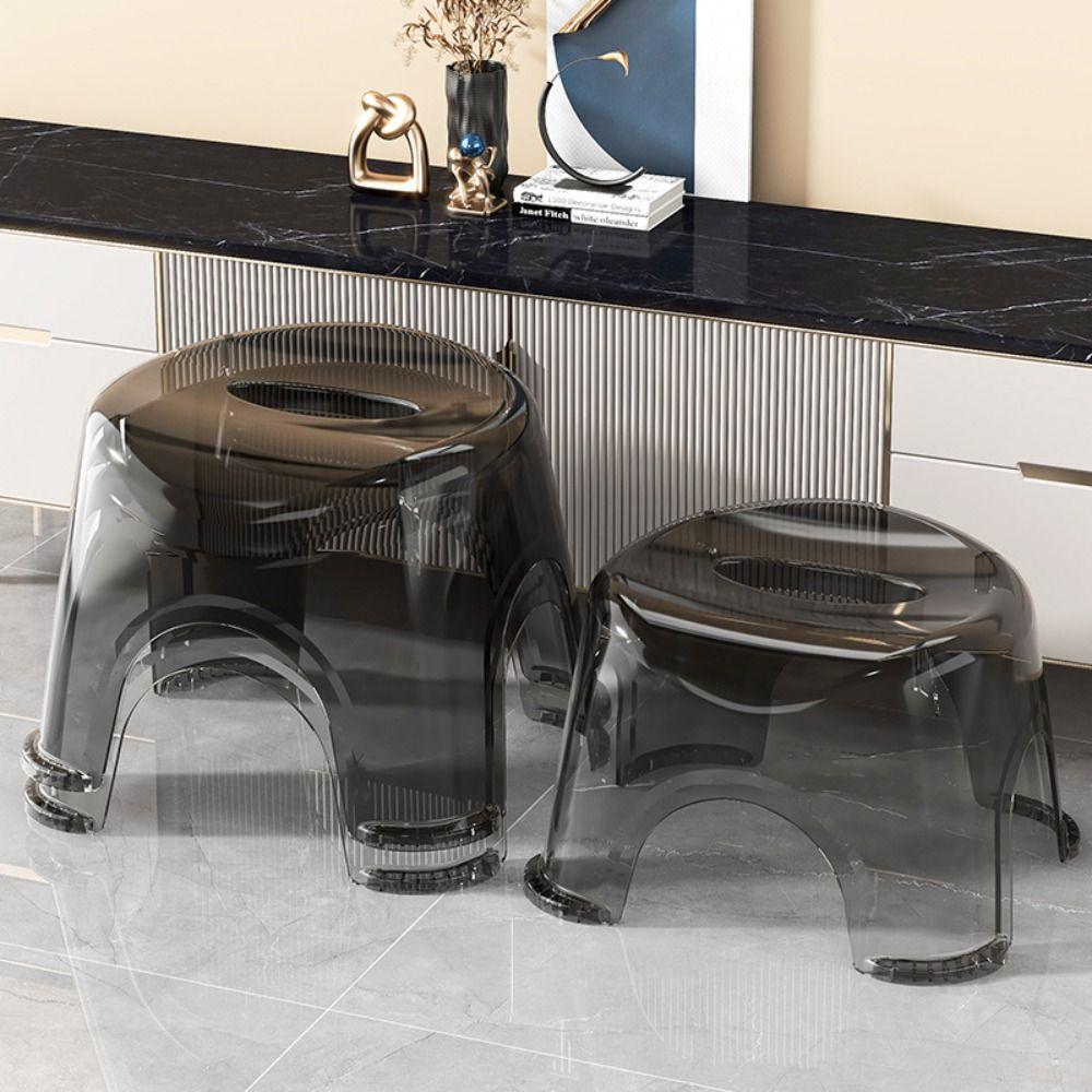 Non-slip Small Low Stool Transparent Kid Stool Simple Shoe Changing Stool for Kids