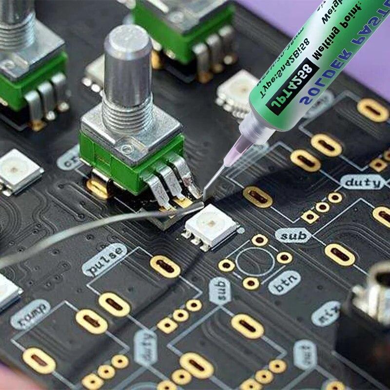Sn42bi58 SMD Welding Paste 138℃ Low Temperature Lead-free Syringe No Clean Solder Paste For Iphone Repair Solder Paste