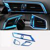 Blue Titanium Console Dash L&R Air Outlet Vent Trim auto For Honda Civic 2016-21