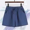 Women Shorts Elastic Waist Adjustable Drawstring Casual Shorts with Pockets Wide Leg