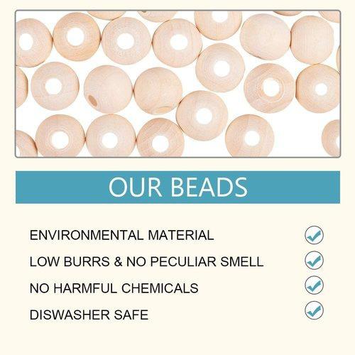 50/100/200PCS Wooden Bead Natural Beads Round Wood Beads for Crafts DIY Handmade Decorations Jewellery Craft Making (8mm,10mm)