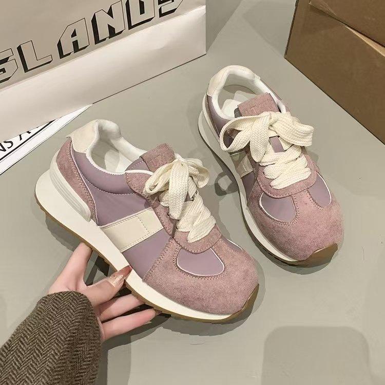 Универсальные женские кроссовки на платформе в стиле «папины кроссовки» 2025 новая весна и осень немецкие тренировочные спортивные беговые повседневные взрывные с большой головой одинарные туфли для женщин