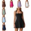 Sexy Slim Fit Tank Dress With Square Neck And Milk Silk Fabric For Summer