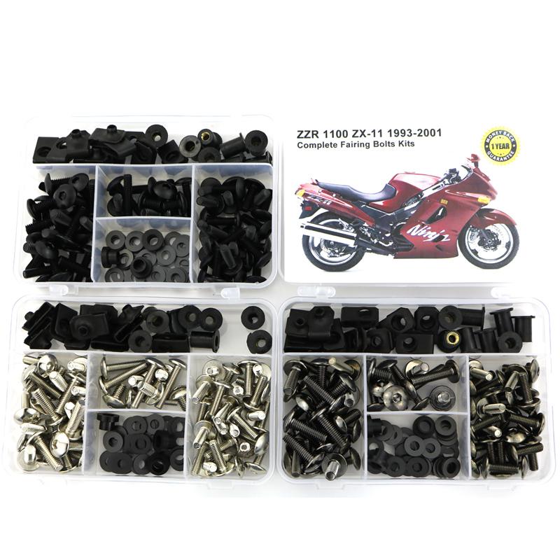 Fit For Kawasaki ZZR1100 ZX-11 1993-2001 Motorcycle Complete Full Fairing Bolts Kits Screws Steel Bodywork Speed Nuts Bolt