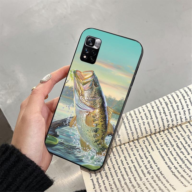 Чехол для телефона Bass Fish Fisherman для Xiaomi Redmi note 13 12 Pro 11S 11 10 Pro 10S 12S Redmi 10 9C 13C