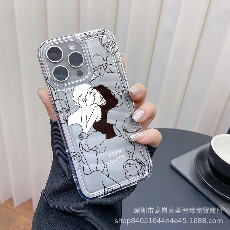 Парная линия для чехла на телефон Apple 15 iphone12promax прозрачный 14/13/11/XR подушка безопасности 16