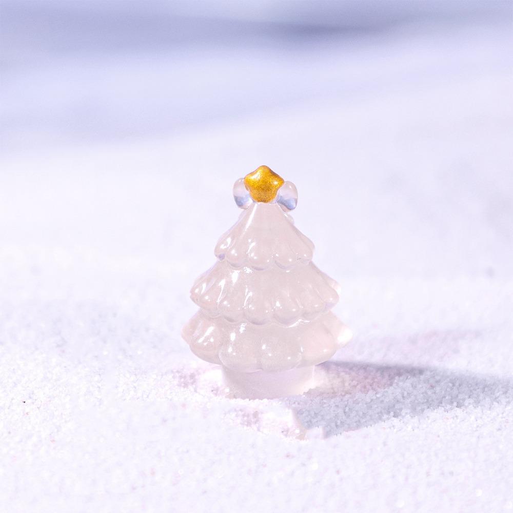 10pcs Cute Luminous Christmas Tree Figurines Merry Christmas Decoration  Car Accessories