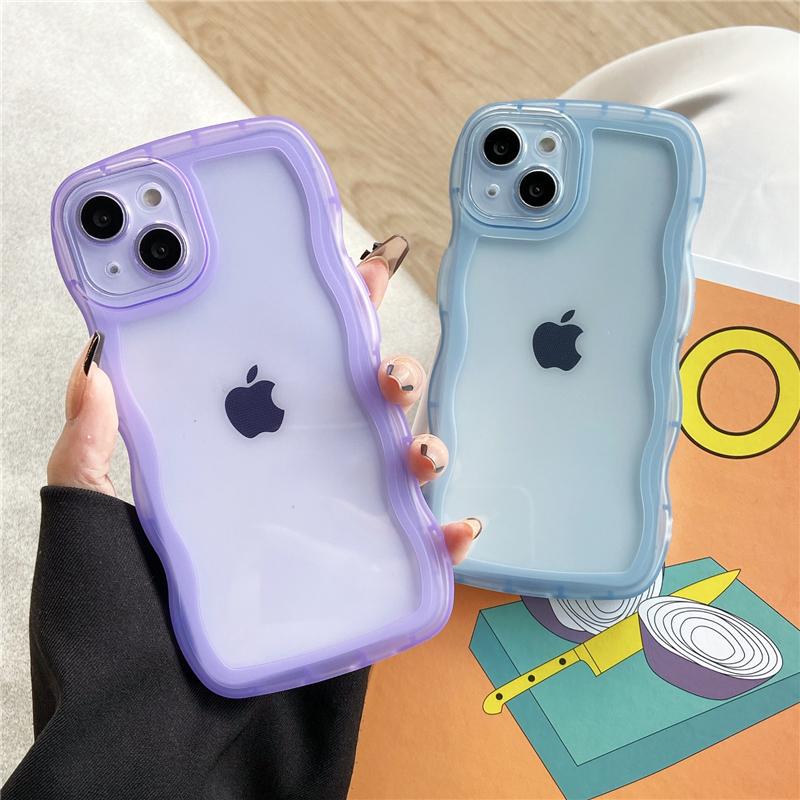 Прозрачный милый волнистый чехол для Iphone 11 13 12 Pro Max Xs Xr X 7 8 Plus противоударный прозрачный мягкий силиконовый чехол