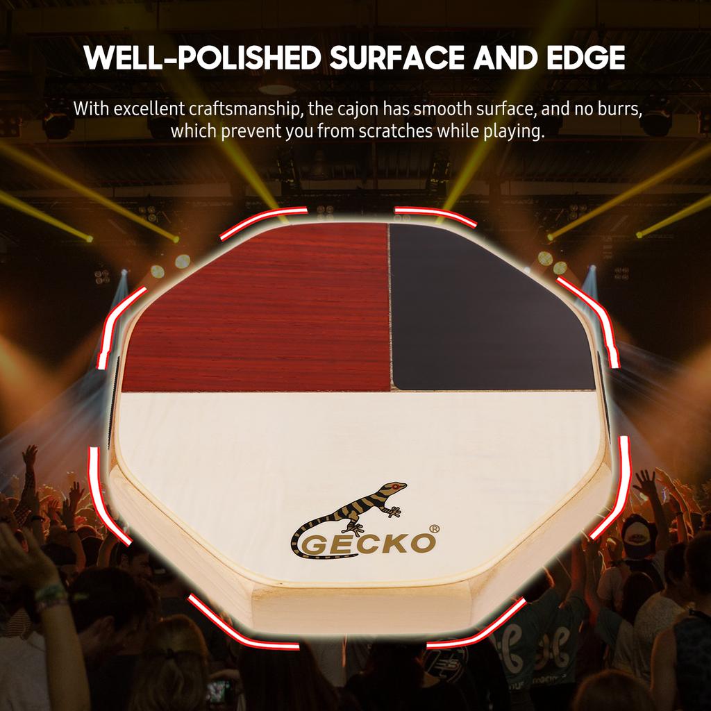 GECKO SD6 Cajon Ручной барабан Кахонный барабан Ударный инструмент с сумкой для переноски Портативный для путешествий