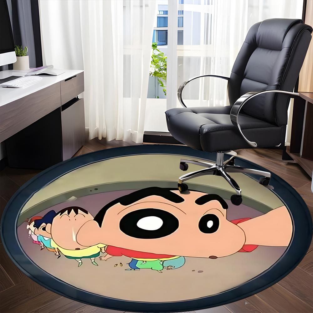 1pc Crayon Shin-chan Characters Office Round Area Rug, Under Office Chairs Bedroom Living Room Home Decor, Room Decoa1022169