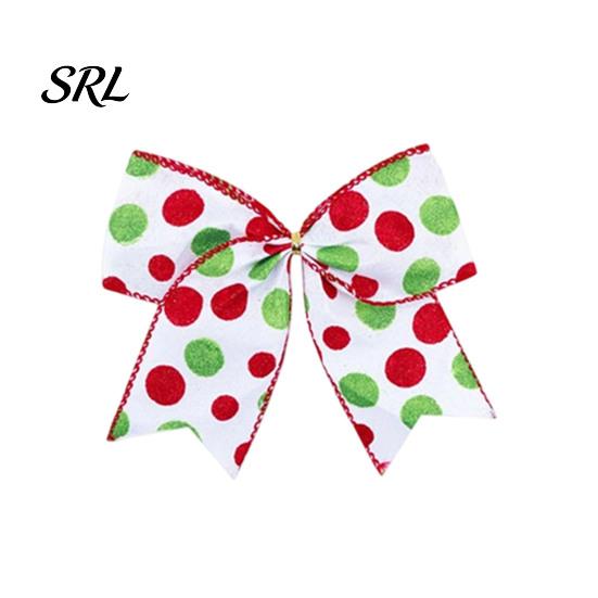 Decorative Bows for Door Wreaths 2Pcs Christmas Polka Dot Bow Decor, European Style Ribbon Ornament Tree Topper Decorations Gift Box Wreath,