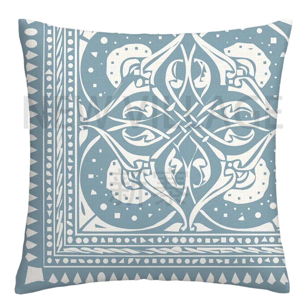 Наволочка из льна с геометрическим узором в виде озера и белого цвета для дивана, украшение для дома, может быть изготовлено по индивидуальному заказу 40x40 45x45 50x50 60x60