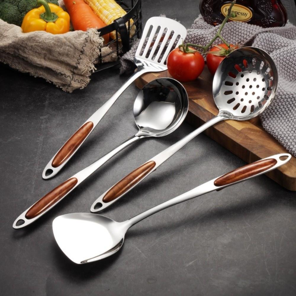 Stainless Steel Kitchen Wok Spatula Solid Spoon Colander Spoon New Kitchenware Tools Cooking