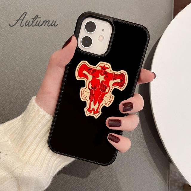 Чехол для телефона с логотипом «Черный клевер» в стиле аниме для iPhone 11 12 13 14 Pro Max mini X XR XS SE 2020 6S 7 8 Plus Samsung Galaxy S21 S22