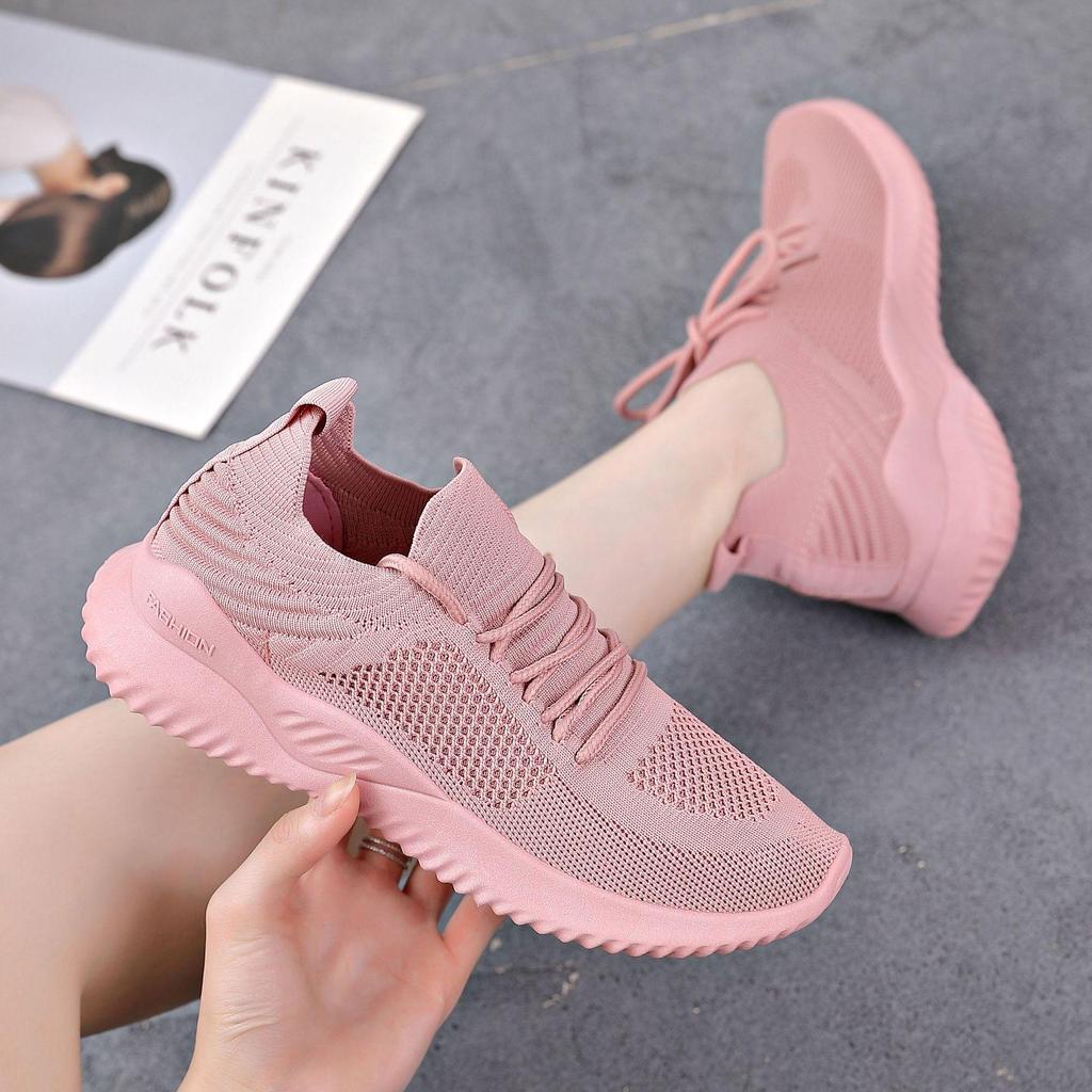 Модные женские весенние легкие кроссовки Flyknit на шнуровке и без