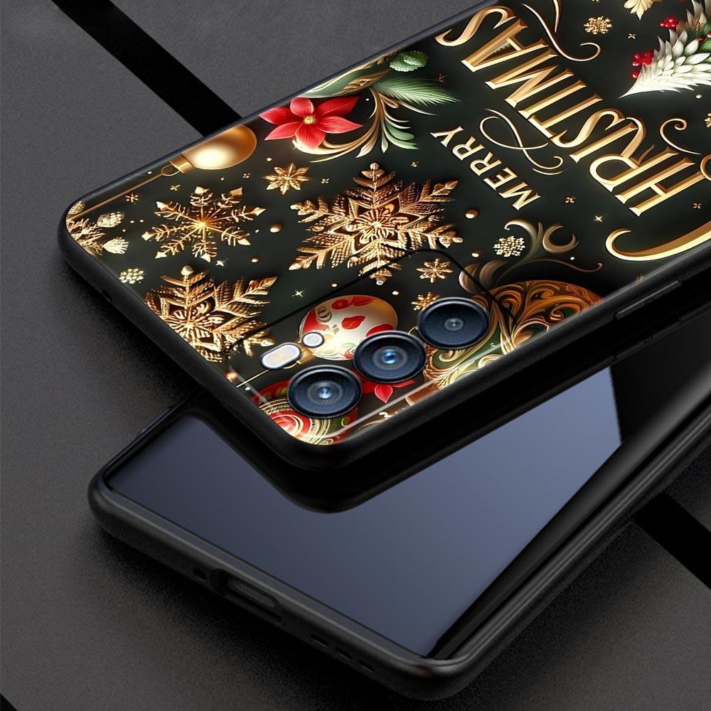 Merry Christmas Phone Case For Oppo A17 A31 A54 A57 A78 A79 A98 Find X5 X6 Reno 6 7 8 10 11 12 13 F Pro 5G Soft TPU Cover Fundas