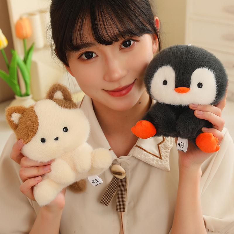 14 см милый мультяшный утенок, пингвин, кот, лиса, кролик, плюшевая игрушка-животное, кукла, украшение для офиса, рождественский забавный подарок для детей