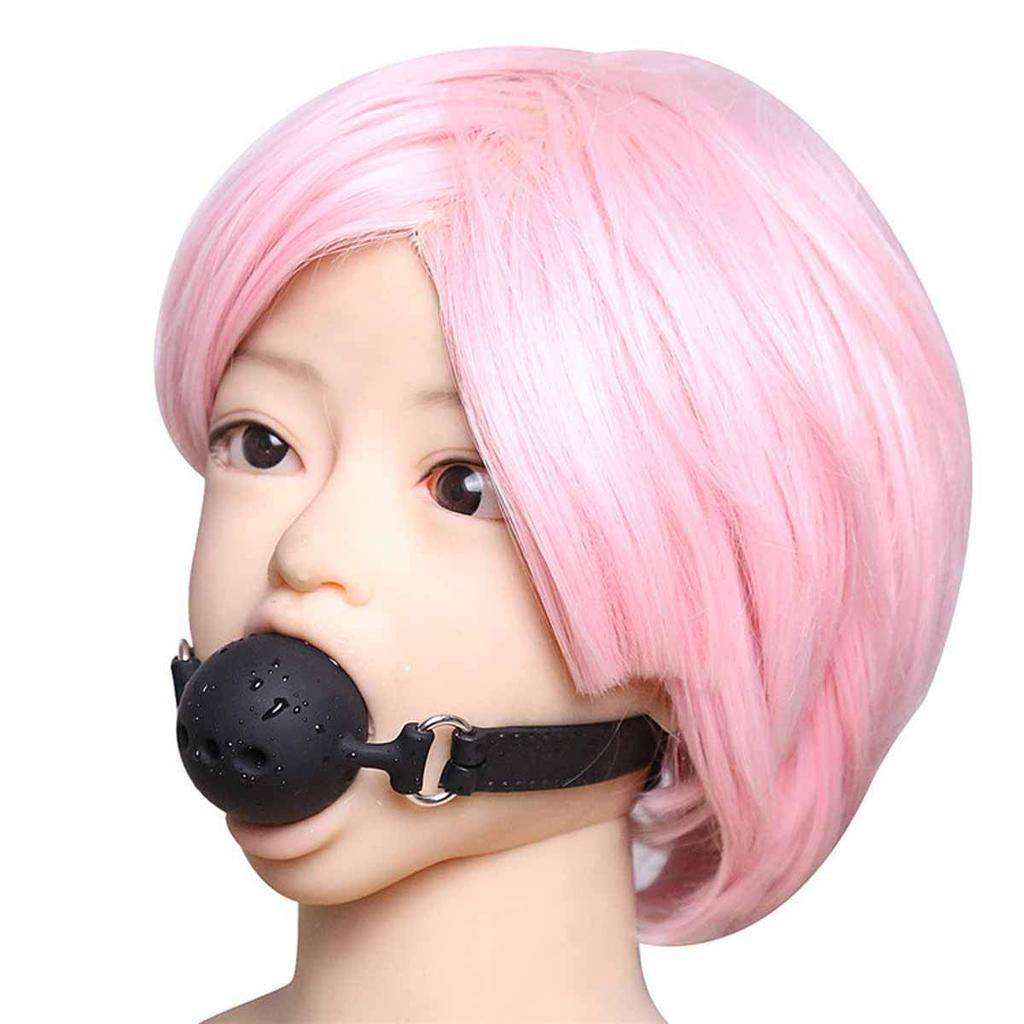 SM Gag Ball Diameter Silicone with Hole Mouth Plug Mouth Gag Ball SM Goods Restraints Cosplay Captive Play Slave Adult Goods Black 4.5cm (M4.5cm)