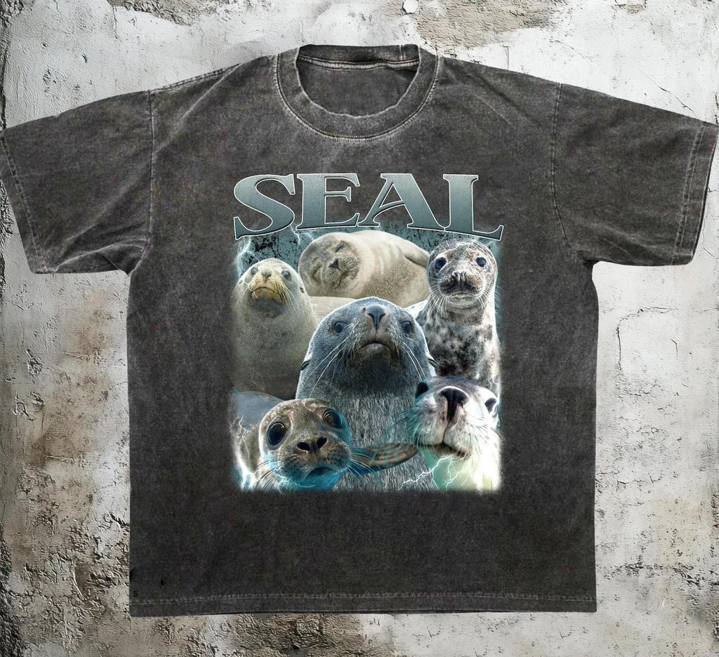 Vintage Seal T-Shirt, Funny Ocean Animal Bootleg Meme Graphic Tee, Seal Lover Gift