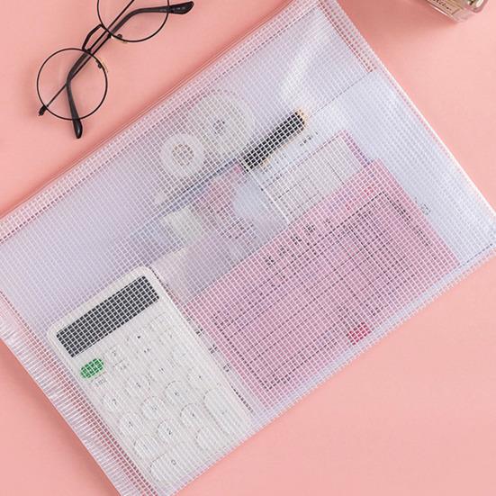 File Bag Large Capacity Storage A4 Files Stationery Carrying Case Transparent Visual Design Portable Document Organizer