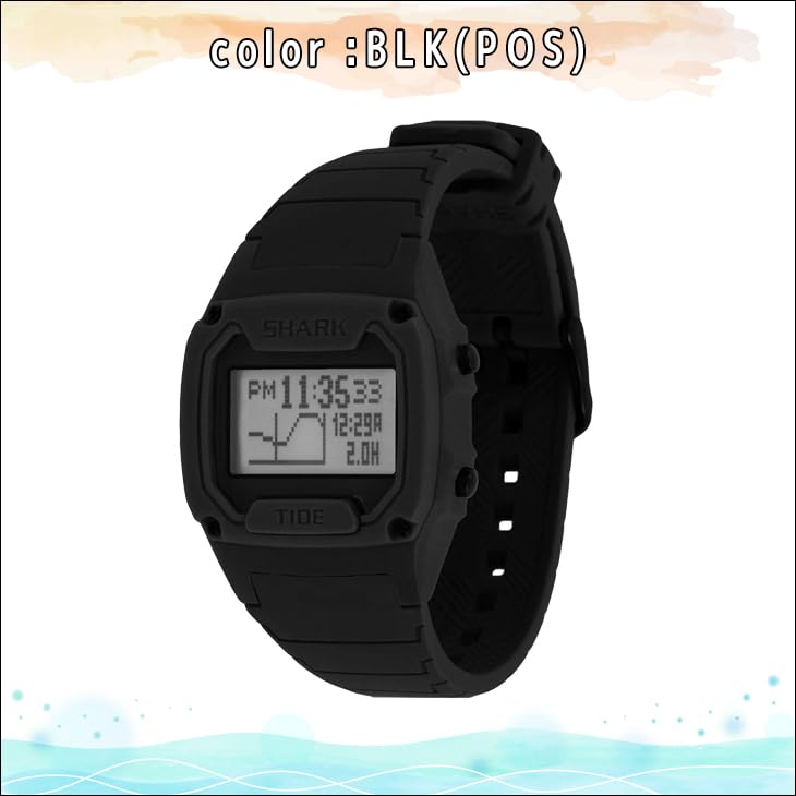 Freestyle Shark Classic Tide 600 Водонепроницаемые часы для серфинга с водонепроницаемостью 100 м, идеально подходящие для морской модели, черные часы, клипса, водостойкость, спорт, 101149, (POS)