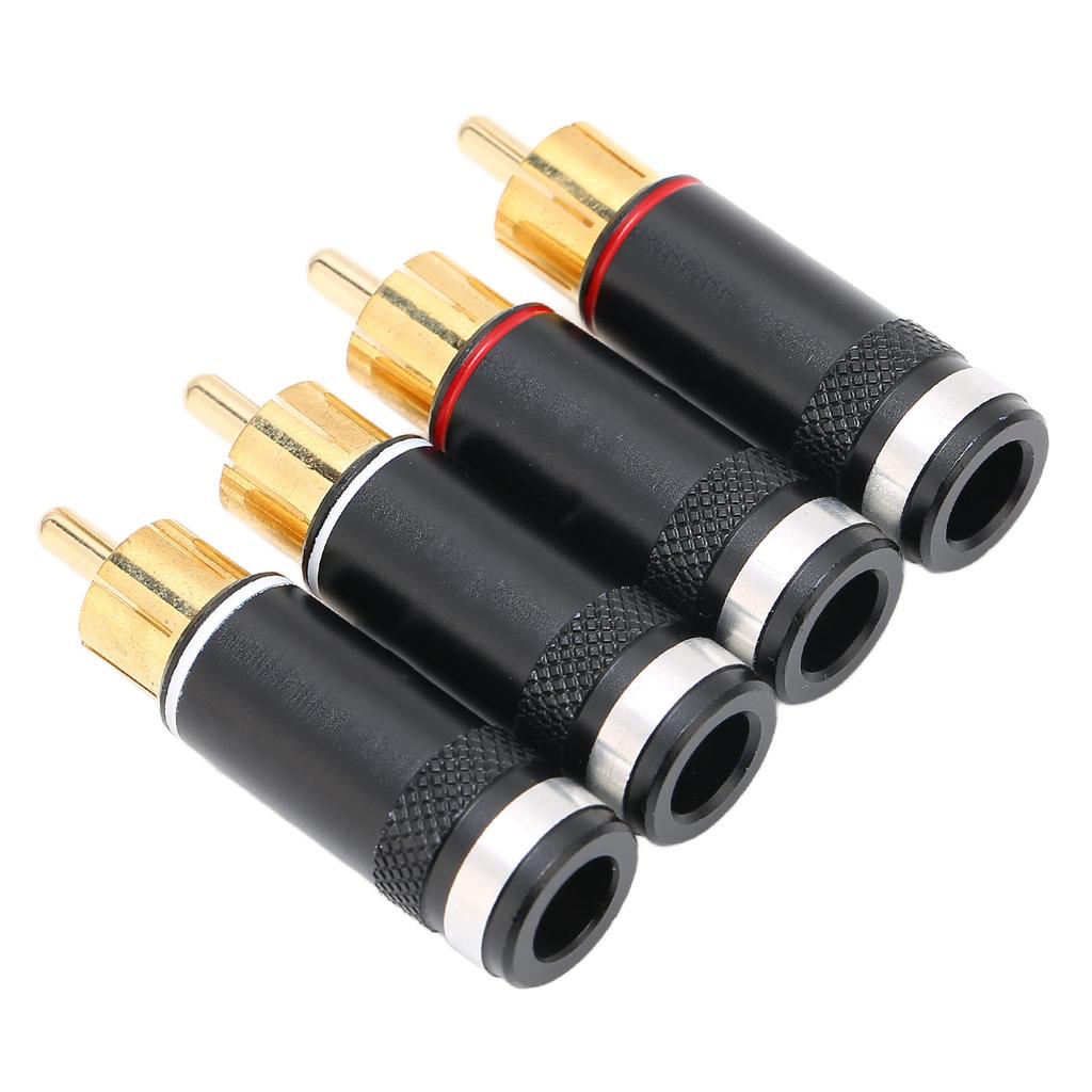 Preffair R1764 RCA Аудиоразъем 24K Позолоченный Штекер для сигнального кабеля для кабеля 6,5 мм