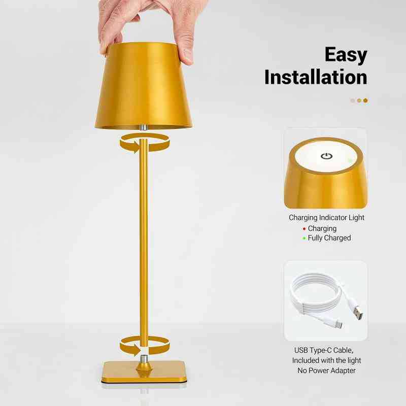 Ретро светодиодная лампа сенсорная трехцветная температура USB перезаряжаемая декоративная настольная лампа для бара ресторана спальни гостиной Р