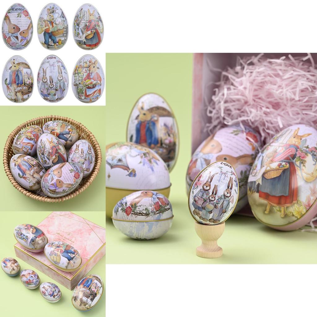 Unique Easter Egg-shaped Metal Tin For Candies Biscuits And Gifts