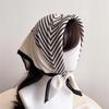 Headscarf imitation velvet scarf small thin fashion velvet French herringbone pattern versatile women's light luxury square scarf silk scarf
