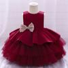 0-24M Children Birthday Dress For Baby Girl Clothes Lace Princess Dresses Baptism Beads Dress Kids Infant Dress