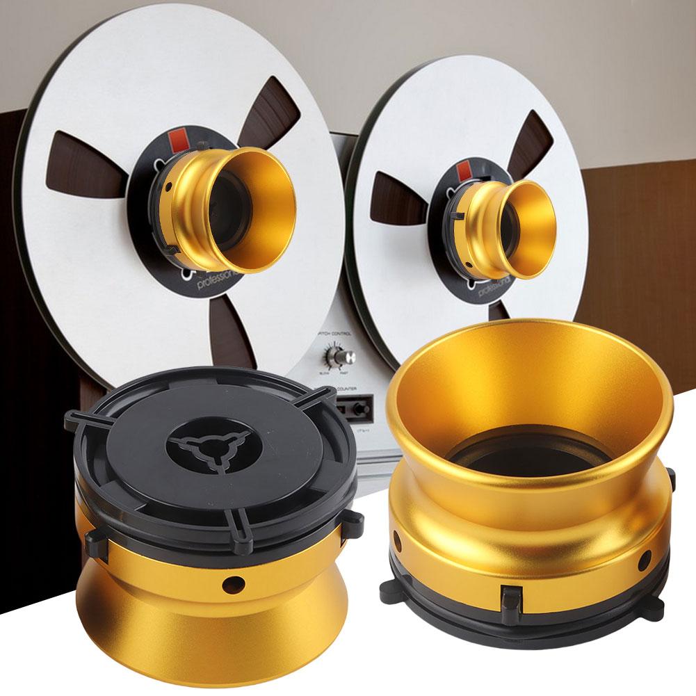 1 пара Полированный Алюминиевый Сплав 10-дюймовый Адаптер Ступицы Катушки Открывателя для Магнитной Ленты Катушка-Катушка Адаптеры Ступицы Катушки для Studer ReVox Akai Teac