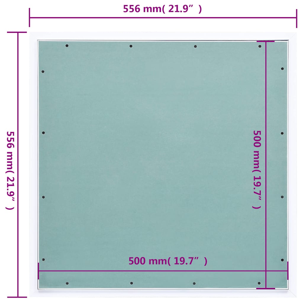 Inspection Hatch with Aluminum Frame and Plasterboard Insert 500x500 mm