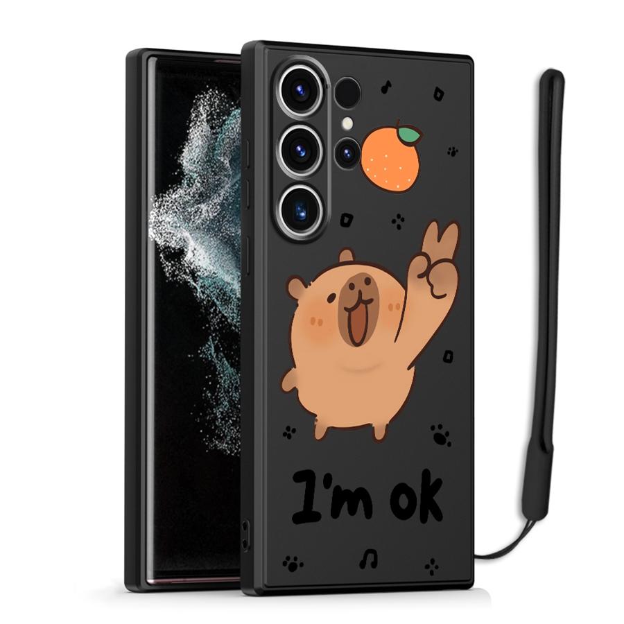 Case for Samsung Galaxy S26 S24 Ultra S20 FE S22 S25 Edge Note 20 10 Ultra S23 S21 Plus Phone Cover I'm Ok Capybara
