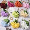 Silk Decorative Fake Flowers 5 Heads Wedding Bridal Bouquet Artificial Hydrangea  Wedding Backdrop