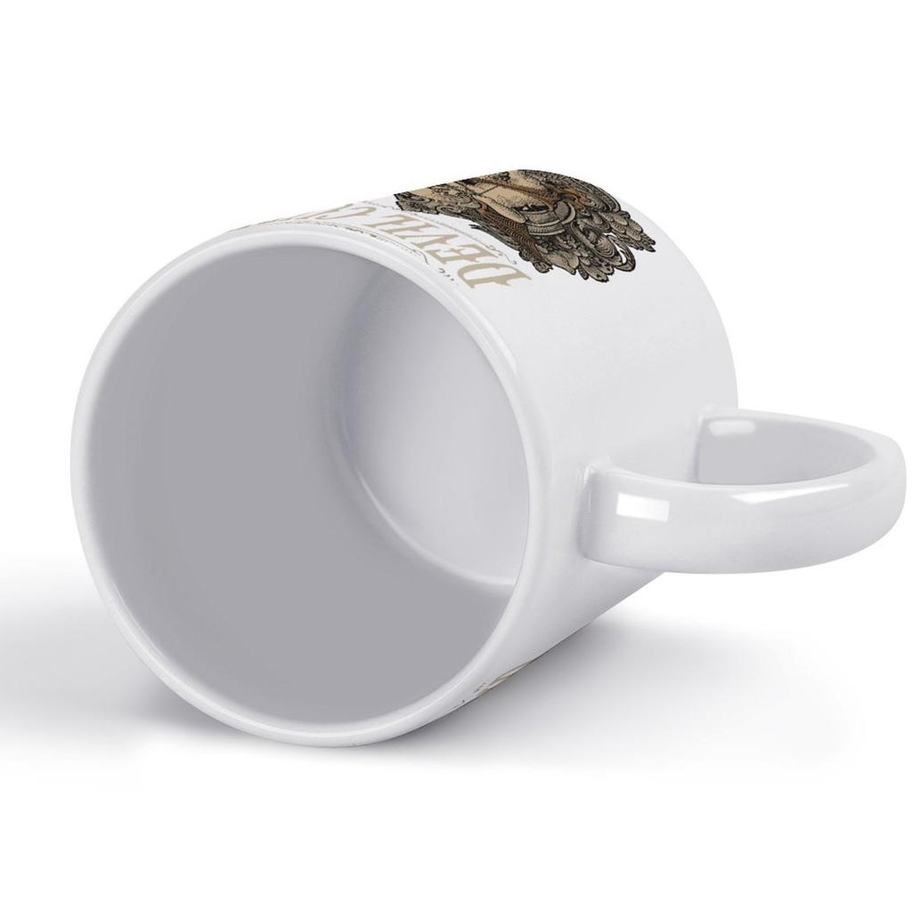 Белая керамическая кружка 11 унций с глянцевым покрытием, печатным покрытием и прочной термостойкой текстурой для любителей кофе или какао